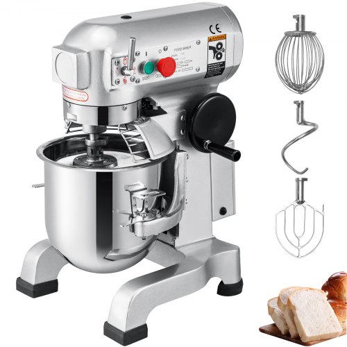 VEVORbrand Commercial Food Mixer, 7.3Qt Capacity, 450W Dual Rotating Dough  Kneading Machine with Food-grade Stainless Steel Bowl, Security Shield &  Timer Included, Baking Equipment 