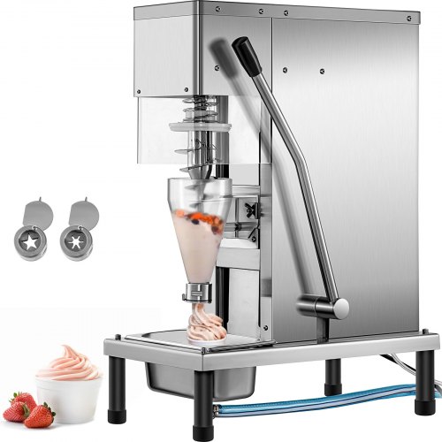 Techtongda Commercial Fruit Ice Cream Mixer Machine Frozen Yogurt Blender  Blending Machine Stainless Steel 