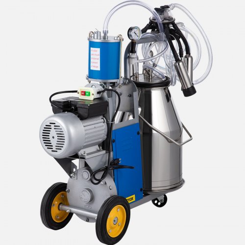 

VEVOR Milking Machine 1440 RPM 10-12 Cows Per Hour Electric Milking Machine with 25L 304 Stainless Steel Bucket Milk Machine for Cows