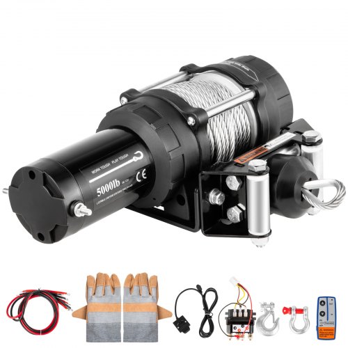 VEVOR Truck Winch 8000Ibs Electric Winch 94ft/28.6m Cable Steel 12V Power Winch Jeep Winch with Wireless Remote Control and Powerful Motor for UTV ATV & Jeep Truck and Wrangler Accessories in Car Lift 
