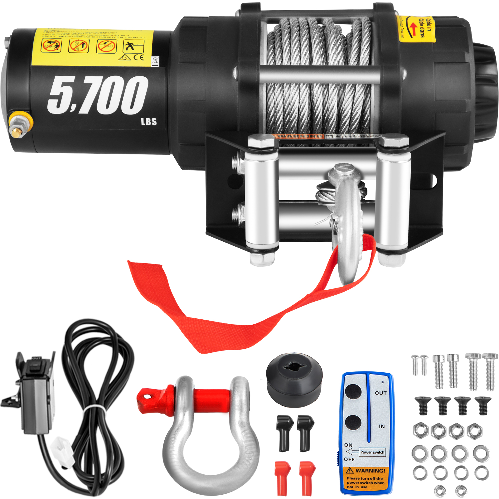 VEVOR Electric Winch Truck Winch 12V 5700 LBS Steel Cable for ATV/UTV Off Road от Vevor Many GEOs