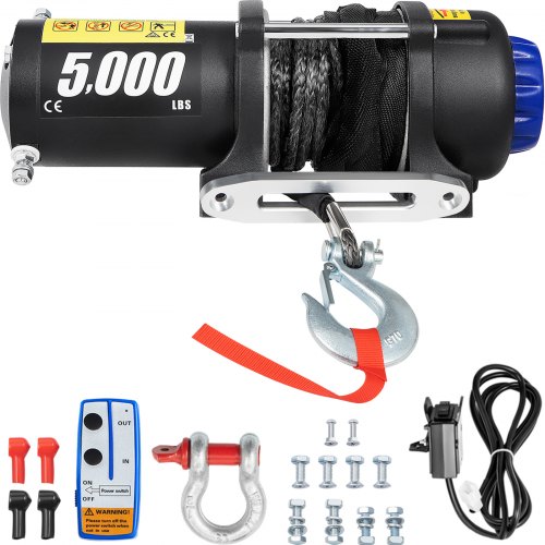 

VEVOR Electric Winch, 5000 lbs Capacity, 42.6'/13m Synthetic Rope, Waterproof ATV UTV Winches with Wireless Remote and Corded Control & Hawse Fairlead, for Towing Jeep Off Road SUV Truck Car Trailer