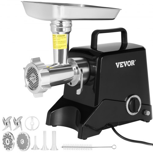 

VEVOR Electric Meat Grinder, 419 Lb/H Capacity, 575W（1100W MAX) Industrial Meat Mincer w/ 2 Blade, 3 Grinding Plates, Sausage Maker Die-cast Aluminum Commercial Meat Grinder, ETL Listed