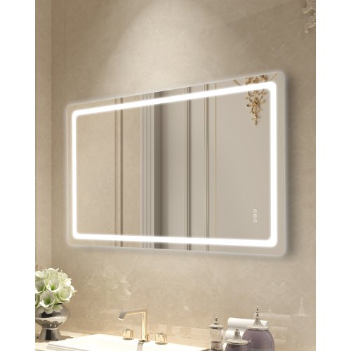 

VEVOR LED Bathroom Mirror 3 Colors Anti-fog Wall Mounted Vanity Mirror 36" x 72