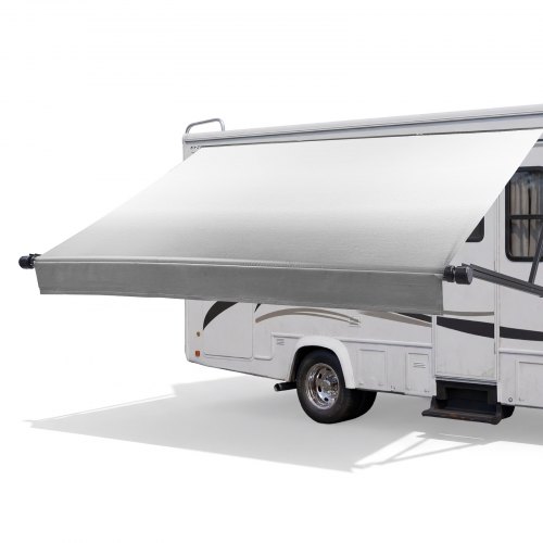 VEVOR Motorized RV Awning Complete Kit, 17.06FT Electric Retractable RV Awning with Aluminum Alloy Frame & Waterproof Fabric, Outdoor Camping Trailer Awnings Fit Most RVs (17FT Type, Gradient Gray)