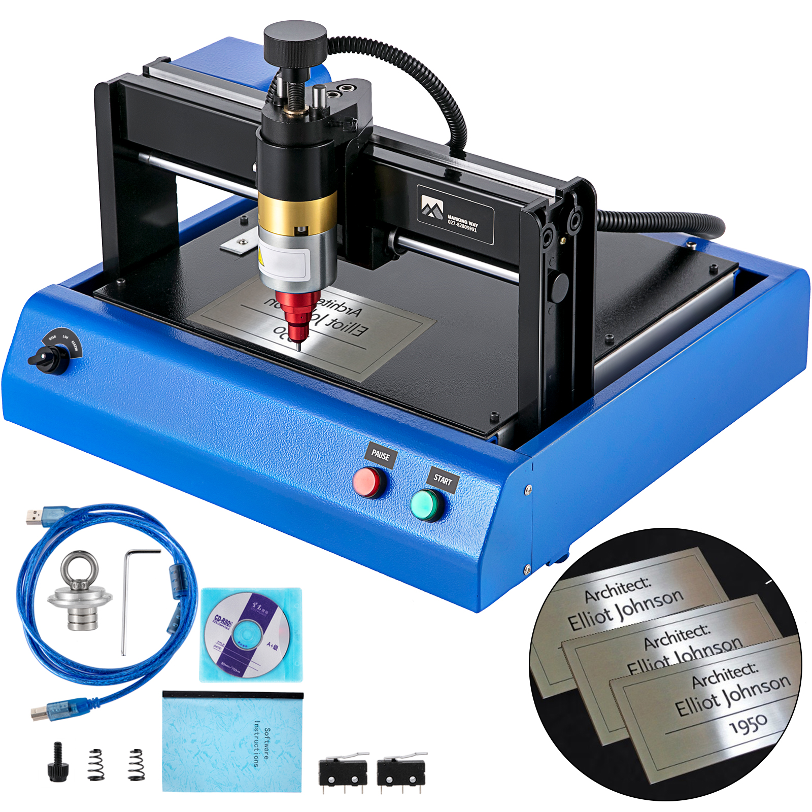 400w Electric Metal Marking Engraving Machine 200x150mm 50mm/s Nameplate 110v Us от Vevor Many GEOs