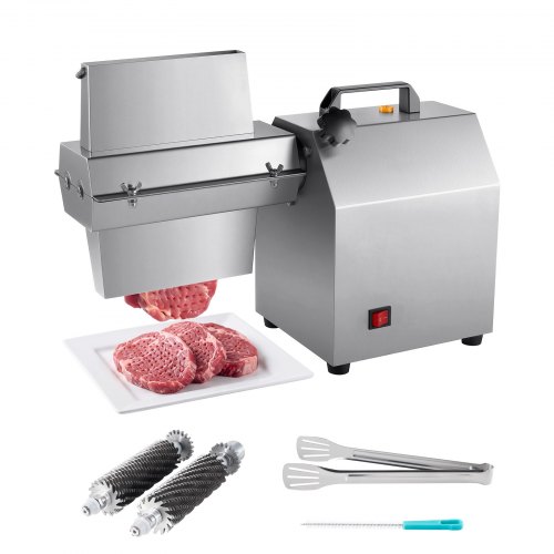 Vevor Commercial Meat Tenderizer, 750W Electric Beef Machine 265 Lbs/H, For Turkey Chicken Pork, Heavy Duty Stainless Steel Kitchen Tool With 67 Blade-image