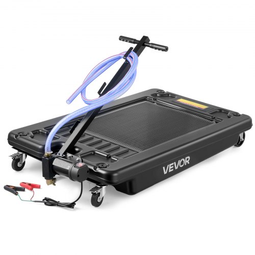 

VEVOR Low Profile Oil Drain Pan, 17 Gallon Oil Drain Pan with Pump, Oil Change Pan with 180W Electric Pump, 8.2ft Hose & Folding Handle, Rolling Oil Drain Cart for Trucks, Buses, RVs