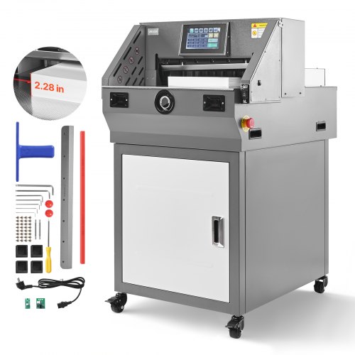 VEVOR Electric Paper Cutter, Metal Programmable Paper Cutter Machine, 457 mm Cutting Width, 58 mm Cutting Thickness, Electric Hydraulic Guillotine Trimmer with Infrared Function & Spare Blade