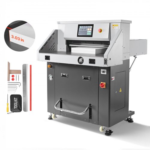 

VEVOR Electric Paper Cutter, Metal Hydraulic Paper Cutter Machine, 28 inch Cutting Width, 3.03 inch Cutting Thickness, Large Size Electric Guillotine Trimmer with Infrared Function and Spare Blade