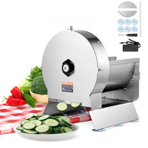 

VEVOR Electric Vegetable Slicer, 0-0.5"/0-12mm Thickness Adjustable Commercial Slicer Machine, Convertible to Manual, Stainless Steel Food Cutter Slicing Machine, for Potato, Lemon, Tomato, Apple