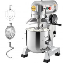 VEVOR Commercial Stand Mixer, 15Qt Stainless Steel Bowl, 850W Heavy Duty Electric Food Mixer with 3 Speeds Adjustable 113/184/341 RPM, Dough Hook Whisk Beater Included, Perfect for Bakery Pizzeria