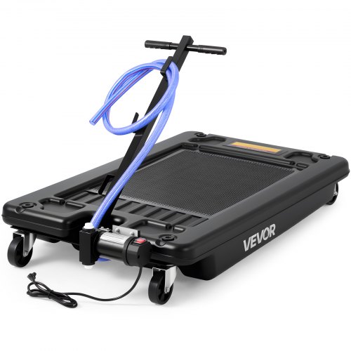 VEVOR Low Profile Oil Drain Pan, 17 Gallon Capacity, Rolling Oil Drain Pan with Electric Pump, 7.2 ft Hose & T Folding Handle, Leak-proof & Corrosion-