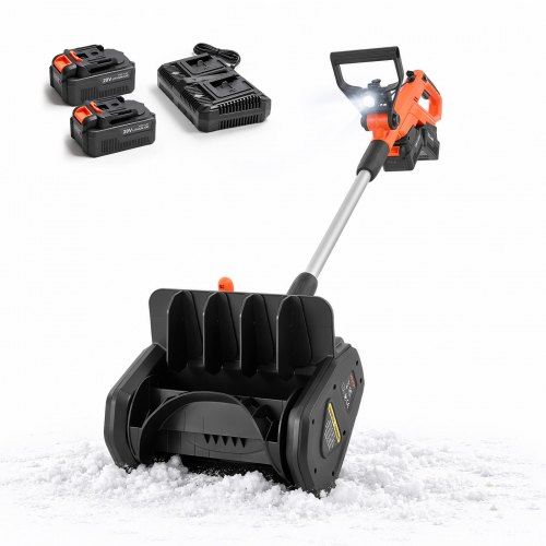 VEVOR Electric Snow Shovel 40V 13.5" Battery-Powered Cordless Snow Blower, for Driveway Patio Deck, Includes 2 x 4Ah Batteries & Charger, 20 ft Throw Distance, 60° Chute, LED Light, Adjustable Handle