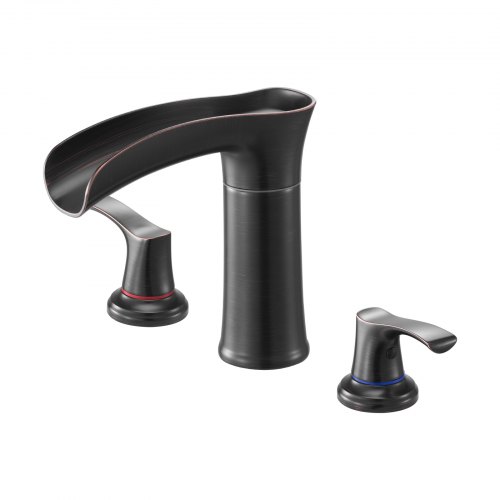 VEVOR Roman Tub Faucet 3 Hole Zinc Alloy Waterfall Bathtub Faucet with 2 Handles DFPTKBDHS2GSO7T38001V0