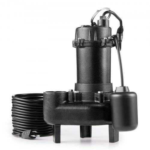 VEVOR Submersible Sewage Pump 1/2 HP Cast Iron Sewage/Effluent Pump 4800 GPH