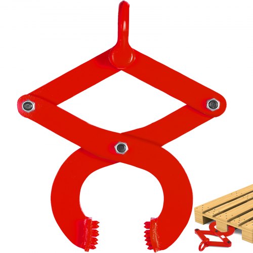 VEVOR Pallet Puller, 1T Steel Single Scissor Red Clamp With 2205 LBS Load Capacity Grabber, 4.3 Inch Jaw Opening And 0.5 Inch Jaw Height, Hook Pulling
