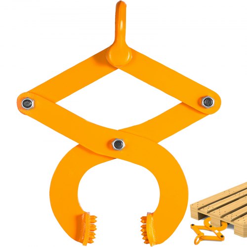 VEVOR Pallet Puller, 1T Steel Single Scissor Yellow Clamp With 2205 LBS Load Capacity Grabber, 4.3 Inch Jaw Opening And 0.5 Inch Jaw Height, Hook Pull