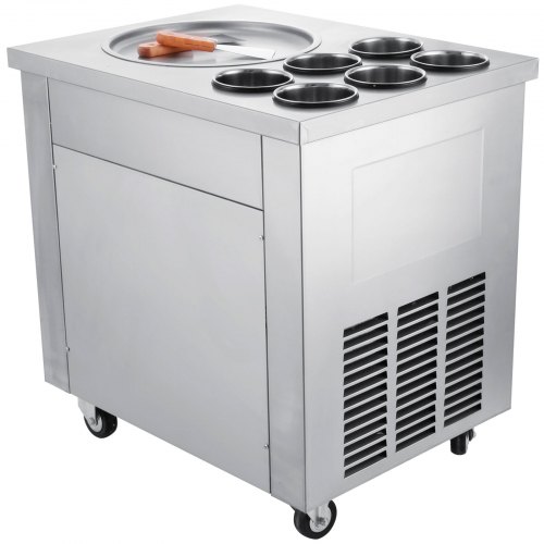 Details about   US Single Pan Fried Ice Cream Roll Machine Yogurt Ice Cream Maker Free shovels 