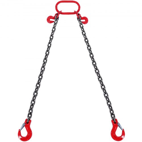 

VEVOR Chain Sling, 8 mm x 180 cm Lifting Chains with Hooks, G80 Engine Chain Hoist Lifts, 3 Ton Lifting Sling Chains for Engine Hoist, Engine Lift Chain with 2 Leg Grab Hooks and Adjusters Heavy Duty