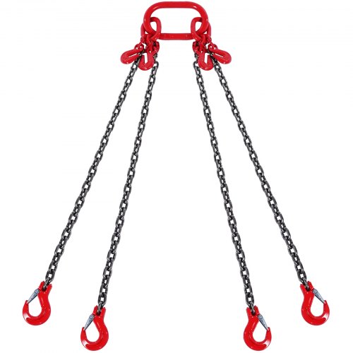 

VEVOR Chain Sling, 5/16 inch x 10 ft Lifting Chains with Hooks, G80 Engine Chain Hoist Lifts, 11000 lbs/5 Ton Lifting Sling Chains for Engine Hoist, Engine Lift Chain with 4 Leg Grab Hooks & Adjusters