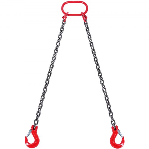 

VEVOR 5/16" x 5' Chain Sling 2 Legs G80 Lifting Chain with Grab Hooks 6600 lbs