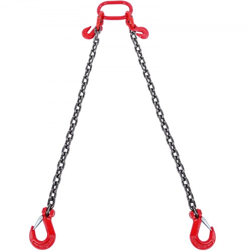 

VEVOR 3/8" x 6' Chain Sling 2 Legs G80 Lifting Chain with Grab Hooks 11000 lbs