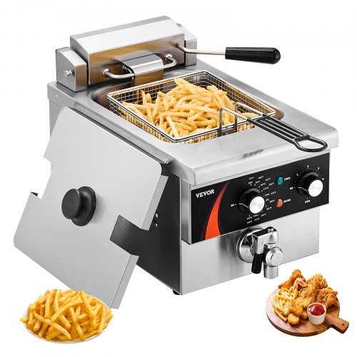 

Commercial Electric Deep Fryer Countertop Deep Fryer 1750W 9Qt /8.5 L