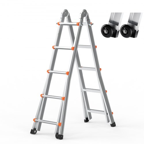 

VEVOR Telescoping Ladder A Frame 19 FT Extension Multi-Function for Homework