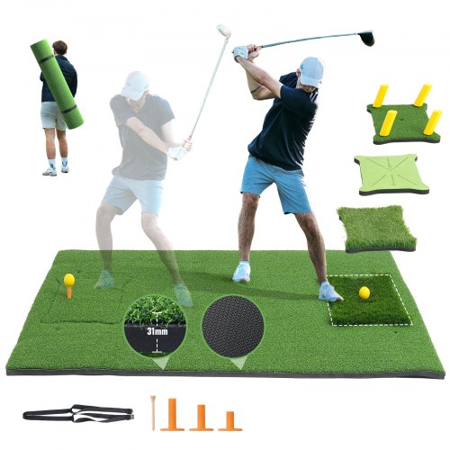 

VEVOR PRO 5x4ft Golf Hitting Mat Turf Golf Training Aid Indoor Outdoor Practice