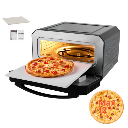Vevor Electric Pizza Oven, Smart Pizzas Maker Indoor With 5 Preset, 12-Inch Countertop Pizza Cooker W/ Touch Srceen, 750℉ Max Temp, 2-Min Rpaid Baking-image