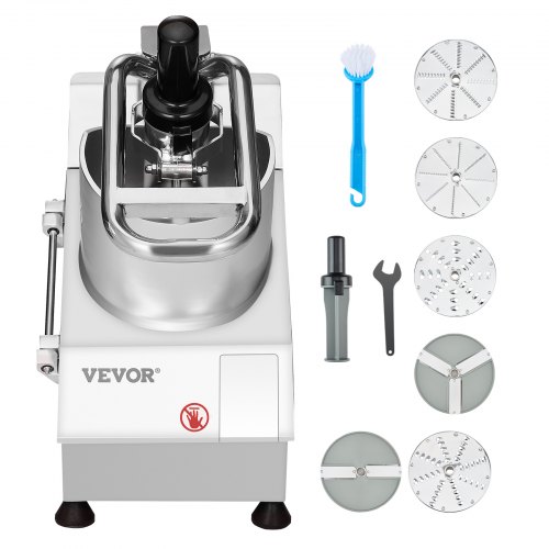 

VEVOR Food Processor & Vegetable Chopper, 2 Feeding Holes Food-Grade Stainless Steel Food Processor Chopper with Detachable 6 Blades, 3mm/5mm/7mm/10mm Shredder, 2mm/4mm Slicer, for Vegetables, Fruit