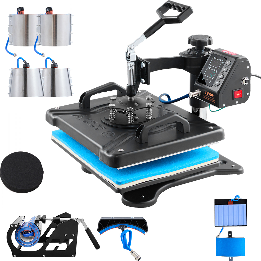 VEVOR Vevor 10 In 1 Heat Press12 X 15 Inch Black Sublimation Machine