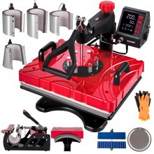 Vevor Heat Press 10 In 1 Heat Press12x15 Red Sublimation Machine For Pens Mugs