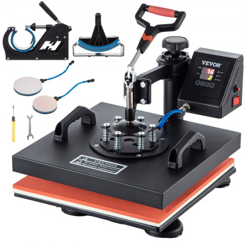 

VEVOR Heat Press, 15 x 15 inch Heat Press Machine, 5 in 1 Digital Multifunctional Sublimation Transfer T-shirts Hats Mugs Caps Plates