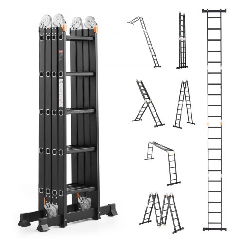 

VEVOR Multi-Purpose Folding Ladder 7-in-1 5 Step 19ft Reach Height for Work