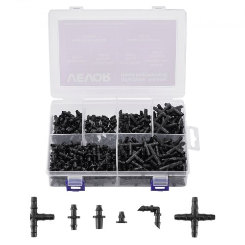 300Pcs Drip Irrigation Fitting Parts Kit for 1/4"" Tubing for Yard Garden Lawn