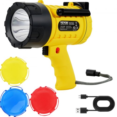 

USB Super Bright Rechargeable Spotlight Flashlight 1000,000LM Searchlight