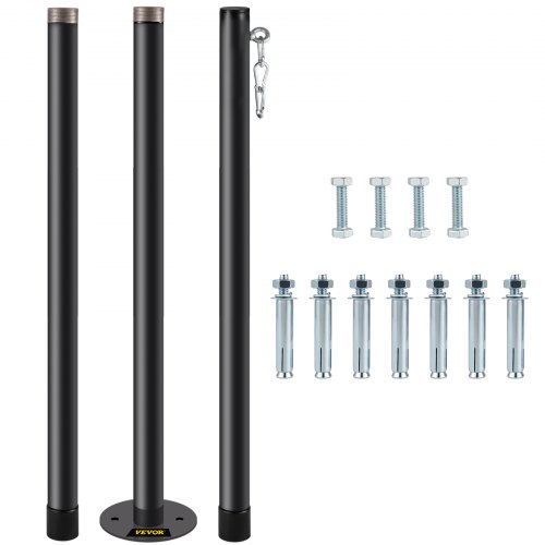 VEVOR String Light Pole String Light Pole Stand for Outdoor 9.6 ft Durable Steel