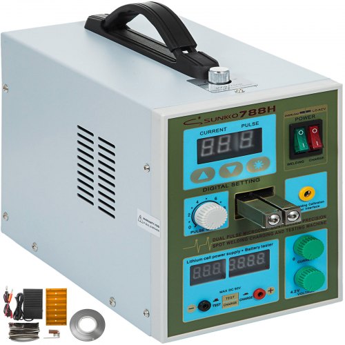 788h Led Dual Pulse Spot Welder For 18650 Battery Charge W/1kg Nickel Strip 800a