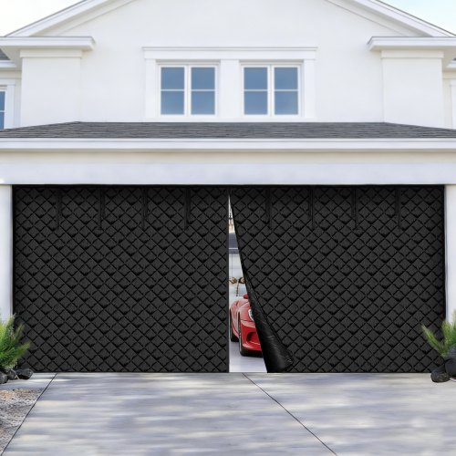 

VEVOR Garage Door Screen for Winter, 18.3x7.15FT, Garage Door Insulation Kit, Magnetic Thermal Insulated Door Curtain with 300D Oxford Fabric Heavy Duty Weighted Bottom, Easy Assembly for Garage Door