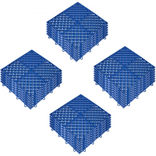 Rubber Tiles Interlocking Garage Floor Tiles 12x12x0.5 Inch 25pcs Deck Tile Blue