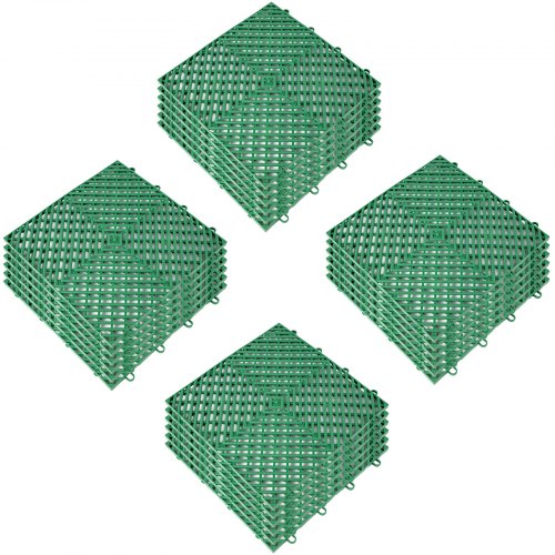 Rubber Tiles Interlocking Garage Floor Tiles 12x12x0.5inch 25pcs Deck Tile Green