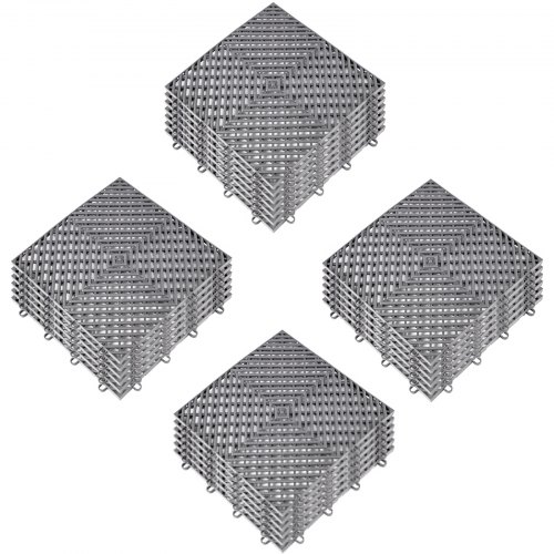VEVOR Tiles Interlocking 25 PCS Gray, Drainage Tiles 12x12x0.5 Inches, Deck Tiles Outdoor Floor Tiles, Outdoor Interlocking Tiles, Deck Flooring For P