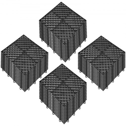 VEVOR Interlocking Garage Floor Tiles 12x12x0.5 Inch 50PCS Deck Tile Black