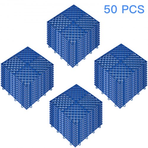 Rubber Tiles Interlocking Garage Floor Tiles 12x12x0.5 Inch 50PCS Deck Tile Blue