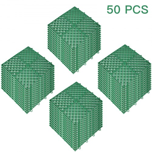 

VEVOR Rubber Tiles Interlocking Garage Floor Tiles 12x12x0.5 inch 50PCS Green