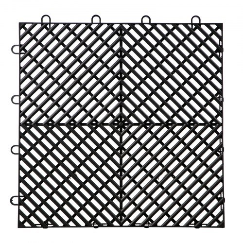 Rubber Tiles Interlocking Garage Floor Tiles 12x12x0.5Inch 50PCS Deck Tile Black