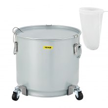 VEVOR Fryer Grease Bucket Oil Disposal Caddy with Caster Base Filter Bag 10.6Gal