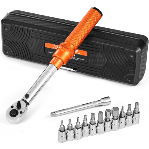 VEVOR Click Torque Wrench Set, 1/4Inch Drive, 20-200lbf-in/2.3-22.6N.m, Dual-direction and Dual Range Scales, 72-Tooth, ±3% High Precision, with Bit S